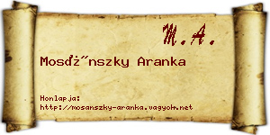 Mosánszky Aranka névjegykártya